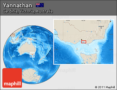 Shaded Relief Location Map of Yannathan