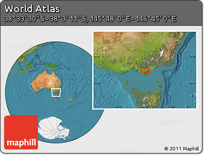 Satellite Location Map of the Area around 38° 18' 21" S, 146° 16' 30" E