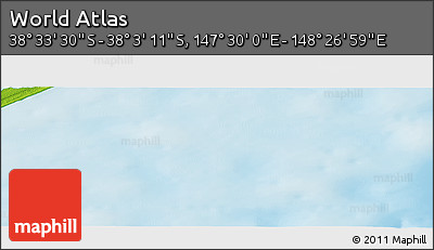 Physical Panoramic Map of the Area around 38° 18' 21" S, 147° 58' 29" E
