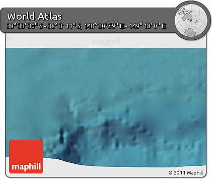 Satellite 3D Map of the Area around 38° 18' 21" S, 148° 49' 29" E