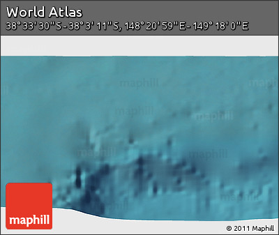 Satellite 3D Map of the Area around 38° 18' 21" S, 148° 49' 29" E