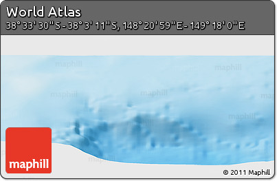 Physical Panoramic Map of the Area around 38° 18' 21" S, 148° 49' 29" E