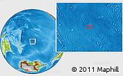 Physical Location Map of the area around 38° 18' 21" S, 152° 55' 30" W