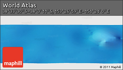 Physical Panoramic Map of the Area around 38° 18' 21" S, 153° 55' 30" E