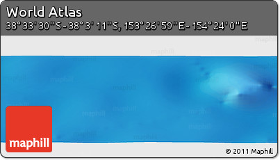 Physical Panoramic Map of the Area around 38° 18' 21" S, 153° 55' 30" E