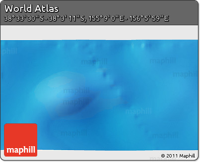 Physical 3D Map of the Area around 38° 18' 21" S, 155° 37' 30" E
