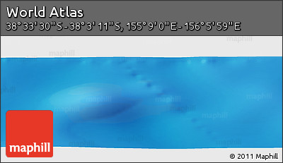 Physical Panoramic Map of the Area around 38° 18' 21" S, 155° 37' 30" E