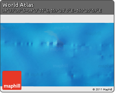 Physical 3D Map of the Area around 38° 18' 21" S, 159° 52' 30" E