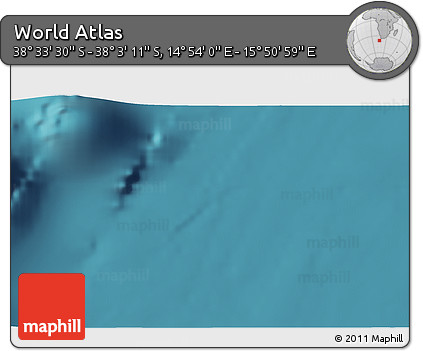 Satellite 3D Map of the Area around 38° 18' 21" S, 15° 22' 30" E