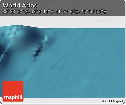 Satellite 3D Map of the Area around 38° 18' 21" S, 15° 22' 30" E