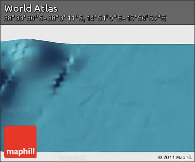 Satellite 3D Map of the Area around 38° 18' 21" S, 15° 22' 30" E