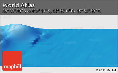 Physical Panoramic Map of the Area around 38° 18' 21" S, 15° 22' 30" E