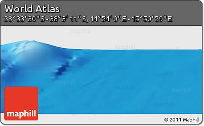 Physical Panoramic Map of the Area around 38° 18' 21" S, 15° 22' 30" E