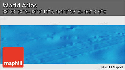 Physical Panoramic Map of the Area around 38° 18' 21" S, 161° 34' 29" E