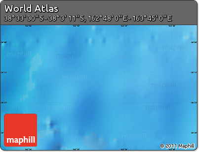 Shaded Relief Map of the Area around 38° 18' 21" S, 163° 16' 30" E