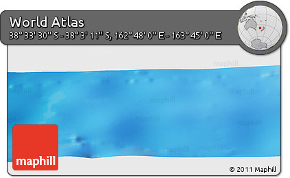 Physical Panoramic Map of the Area around 38° 18' 21" S, 163° 16' 30" E
