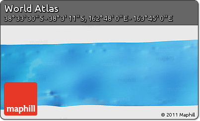 Physical Panoramic Map of the Area around 38° 18' 21" S, 163° 16' 30" E