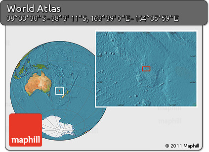 Satellite Location Map of the Area around 38° 18' 21" S, 164° 7' 30" E