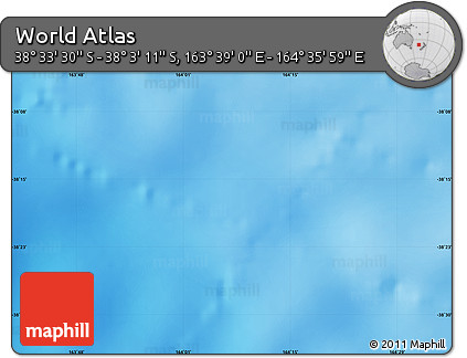 Physical Map of the Area around 38° 18' 21" S, 164° 7' 30" E