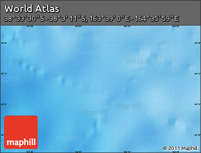 Physical Map of the Area around 38° 18' 21" S, 164° 7' 30" E