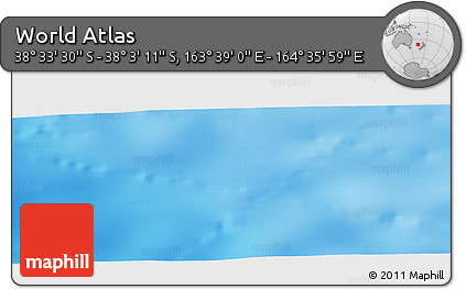 Physical Panoramic Map of the Area around 38° 18' 21" S, 164° 7' 30" E