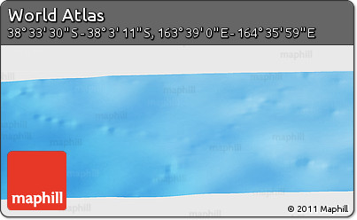 Physical Panoramic Map of the Area around 38° 18' 21" S, 164° 7' 30" E
