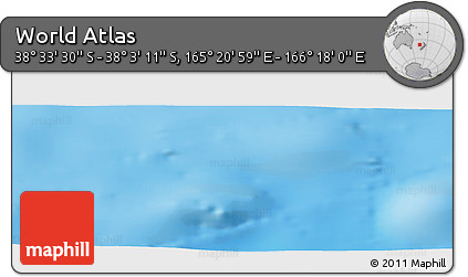 Physical Panoramic Map of the Area around 38° 18' 21" S, 165° 49' 29" E