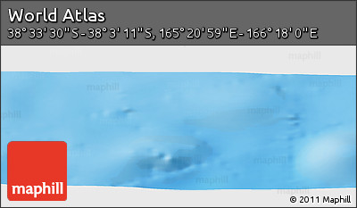 Physical Panoramic Map of the Area around 38° 18' 21" S, 165° 49' 29" E