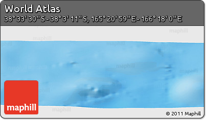 Physical Panoramic Map of the Area around 38° 18' 21" S, 165° 49' 29" E