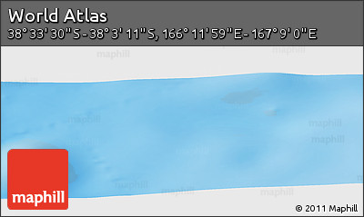 Physical Panoramic Map of the Area around 38° 18' 21" S, 166° 40' 30" E