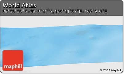 Physical Panoramic Map of the Area around 38° 18' 21" S, 166° 40' 30" E