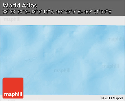 Physical 3D Map of the Area around 38° 18' 21" S, 169° 13' 29" E