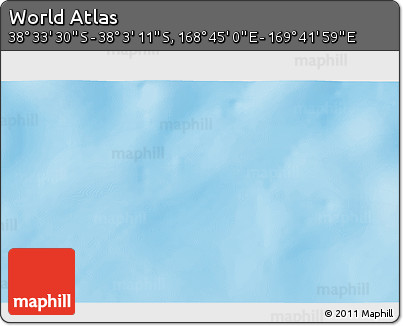 Physical 3D Map of the Area around 38° 18' 21" S, 169° 13' 29" E