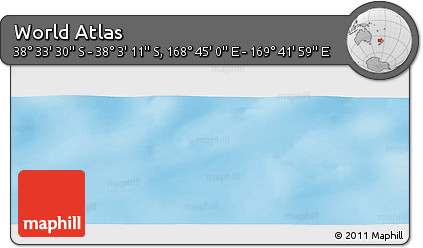 Physical Panoramic Map of the Area around 38° 18' 21" S, 169° 13' 29" E