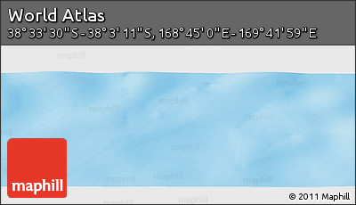 Physical Panoramic Map of the Area around 38° 18' 21" S, 169° 13' 29" E