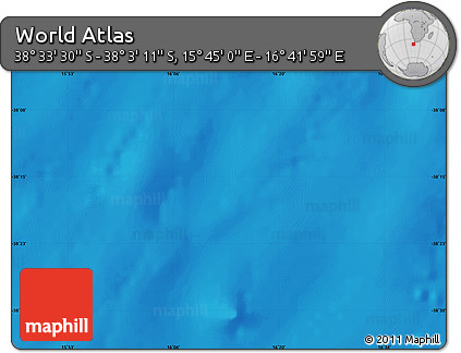 Physical Map of the Area around 38° 18' 21" S, 16° 13' 30" E