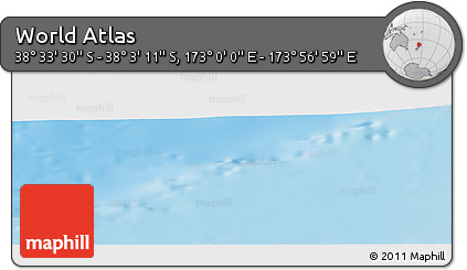 Physical Panoramic Map of the Area around 38° 18' 21" S, 173° 28' 29" E