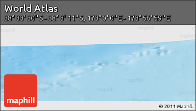Physical Panoramic Map of the Area around 38° 18' 21" S, 173° 28' 29" E