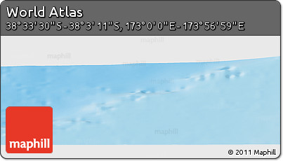 Physical Panoramic Map of the Area around 38° 18' 21" S, 173° 28' 29" E