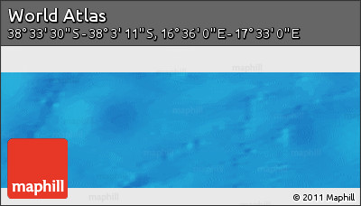 Physical Panoramic Map of the Area around 38° 18' 21" S, 17° 4' 30" E