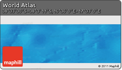 Physical Panoramic Map of the Area around 38° 18' 21" S, 17° 4' 30" E