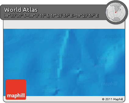 Physical 3D Map of the Area around 38° 18' 21" S, 17° 55' 29" E