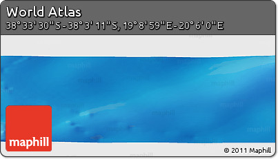 Physical Panoramic Map of the Area around 38° 18' 21" S, 19° 37' 30" E