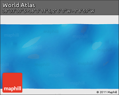 Physical 3D Map of the Area around 38° 18' 21" S, 1° 37' 30" W