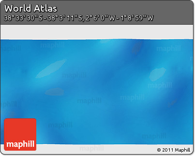 Physical 3D Map of the Area around 38° 18' 21" S, 1° 37' 30" W