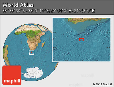 Satellite Location Map of the Area around 38° 18' 21" S, 21° 19' 30" E