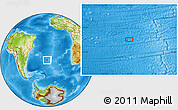 Physical Location Map of the area around 38° 18' 21" S, 21° 10' 29" W
