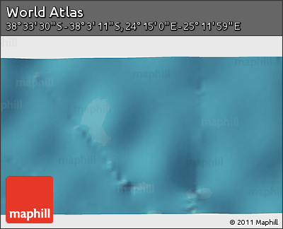 Satellite 3D Map of the Area around 38° 18' 21" S, 24° 43' 30" E
