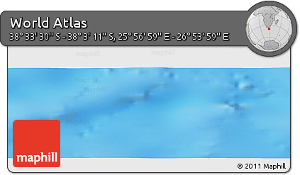 Physical Panoramic Map of the Area around 38° 18' 21" S, 26° 25' 29" E