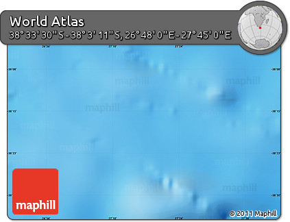Physical Map of the Area around 38° 18' 21" S, 27° 16' 29" E